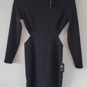 Express Elegant Black Long Sleeve Dress